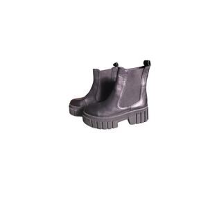 Steve Madden Abram Size 8 Platform Lug Sole Black Leather Boots